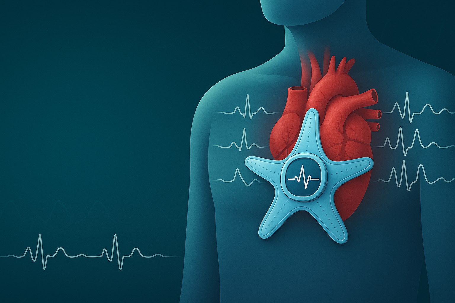 Malattie cardiache: un dispositivo ispirato alle stelle marine integra ECG, SCG e GCG