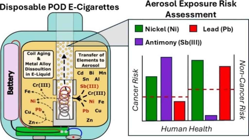 Rischi di esposizione correlati all'utilizzo delle sigarette elettroniche usa e getta - Credits: ACS Central Science